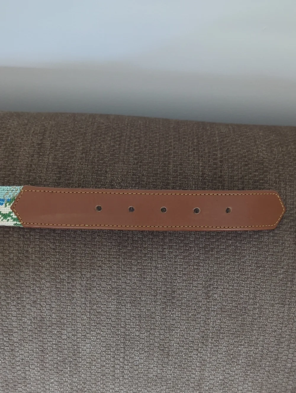 Vintage Vogue Accessories Beach Theme Needlepoint And Leather Belt